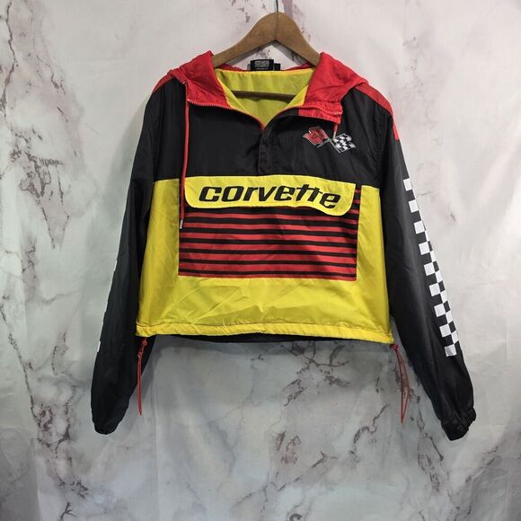 Chemistry Corvette Jacket Womens Medium Half Zip Rain Windbreaker Crop - Picture 1 of 13